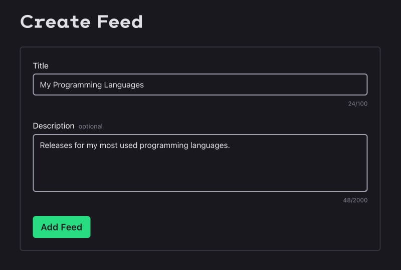 Create a custom RSS Feed